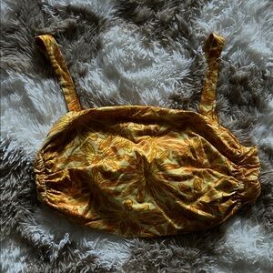 Free People Yellow Floral Crop Top